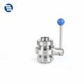 SANTHAI  pull handle SS304 SS316L Stainless Steel Sanitary Butterfly Valve with UNION